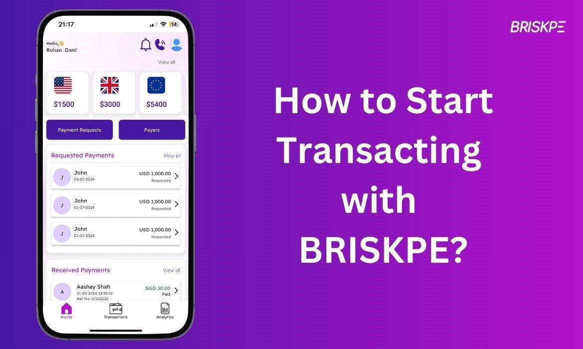 start transacting with BRISKPE